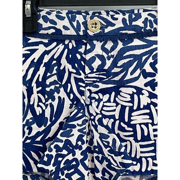 Lilly Pulitzer Shorts Size 0 Blue Animal Print Low Rise Tropical Resort Preppy - Picture 4 of 7